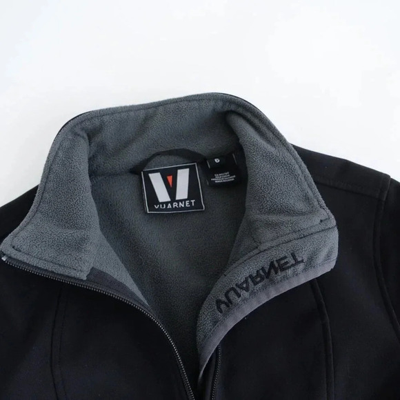 Vuarnet Black Fleece Lined Zip Up Long Length Light Jacket Size 6 - Picture 12 of 14